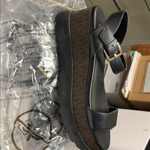 Michael Kors Marlon Platform Leather Sandals